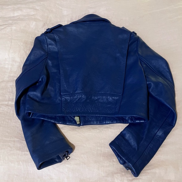 Gorgeous Reformation cobalt blue leather jacket. Small - Picture 5 of 7
